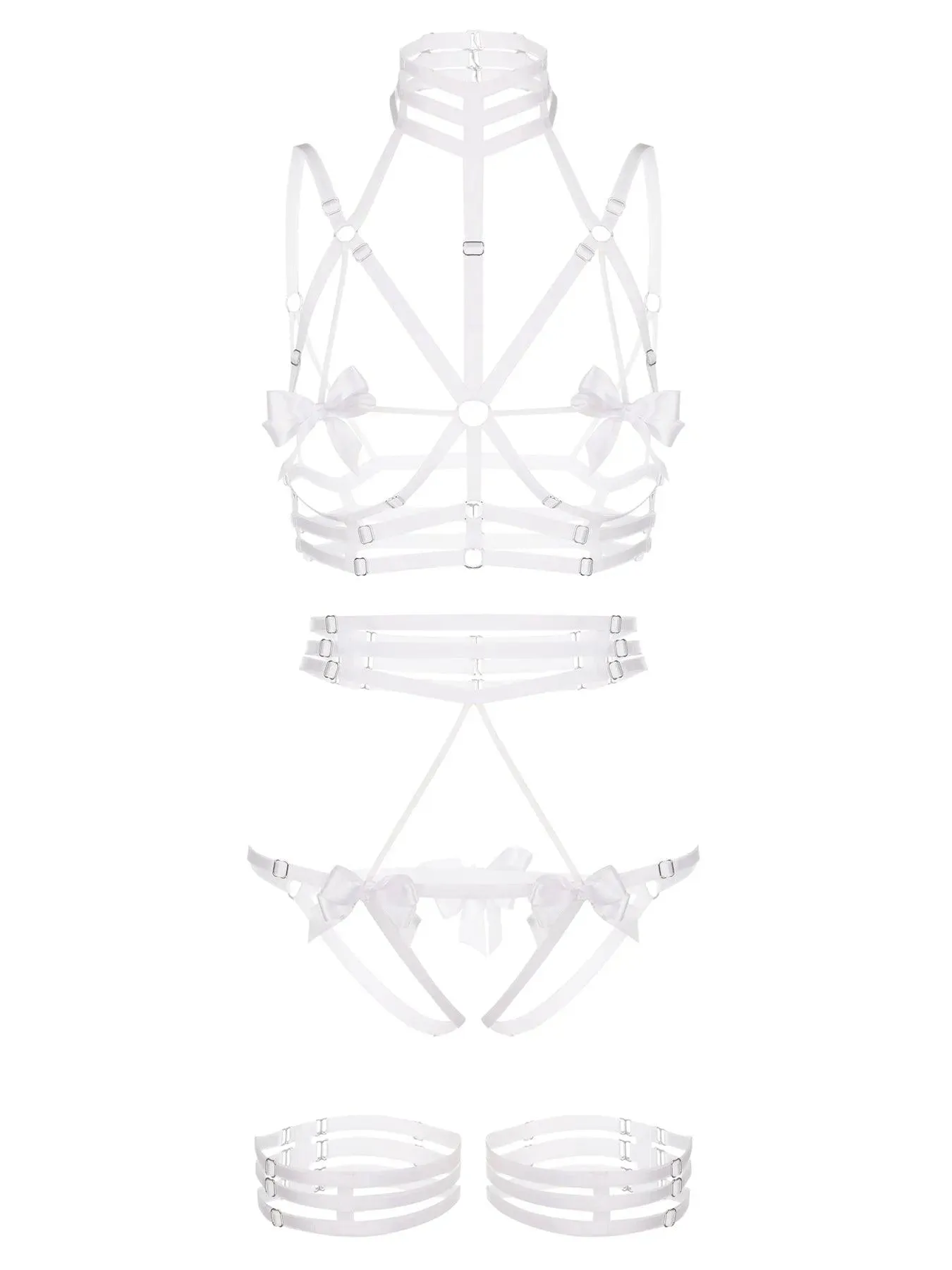 SET WITH HARNESSES AND GARTERS "NIGHT OF SECRETS"