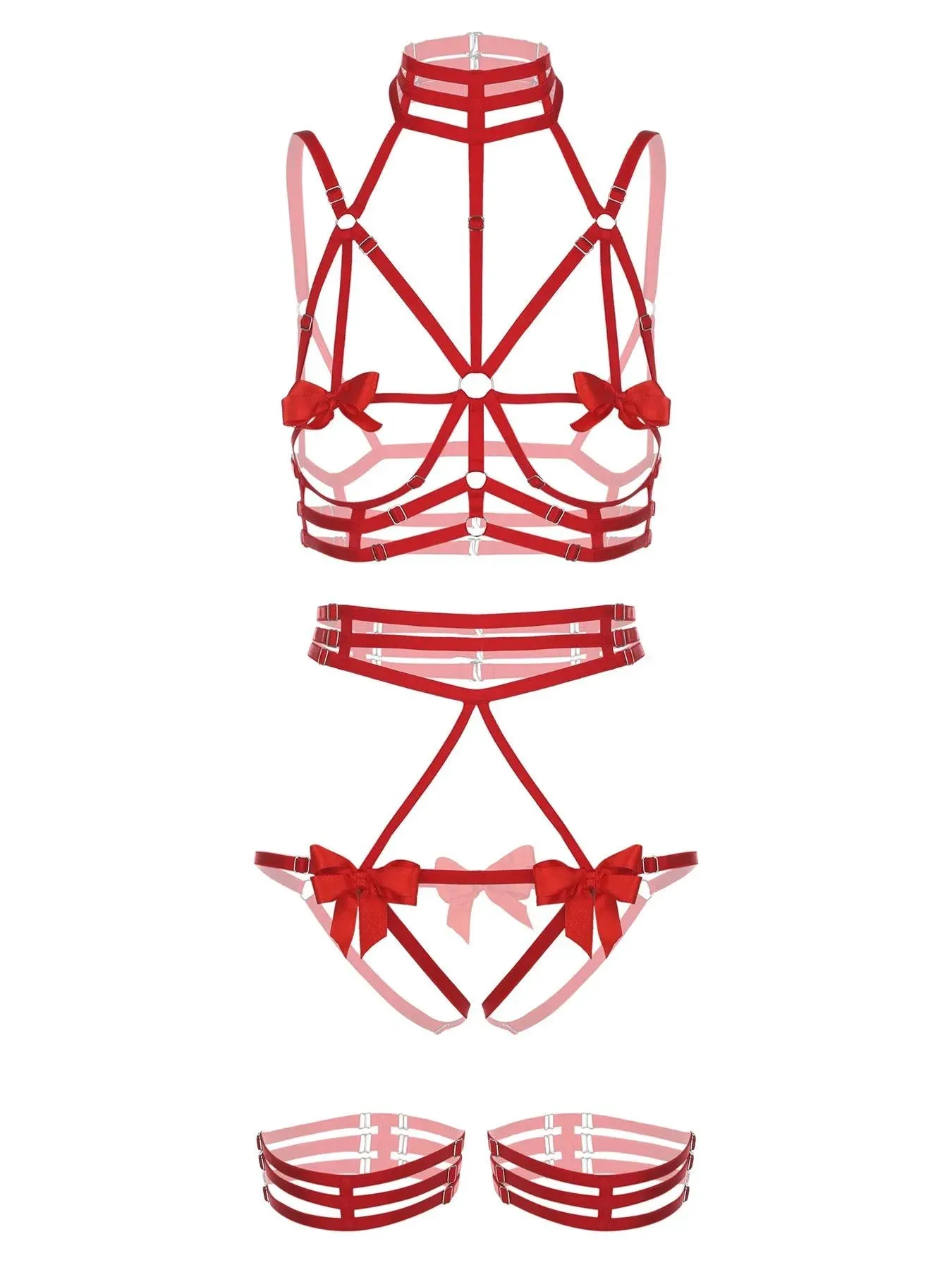 SET WITH HARNESSES AND GARTERS "NIGHT OF SECRETS"